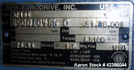 Used Maag gear pump, model EXTREX, type 90/90, rated up to 350 bar discharge pressure, 350 degrees C max temperature, 30,000 Pas max viscosity, 120 bar max inlet pressure, with 30 hp 500 volt DC moto...