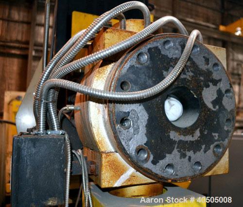 Used Maag Gear Pump, Model EP 112/70-2000. Driven by a 40hp, 3/60/230/460 volt, 1760 rpm motor thru a reducer, ratio 31.28 to 1.