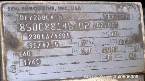 Used Maag Gear Pump, Model EP 112/70-2000. Driven by a 40hp, 3/60/230/460 volt, 1760 rpm motor thru a reducer, ratio 31.28 to 1.