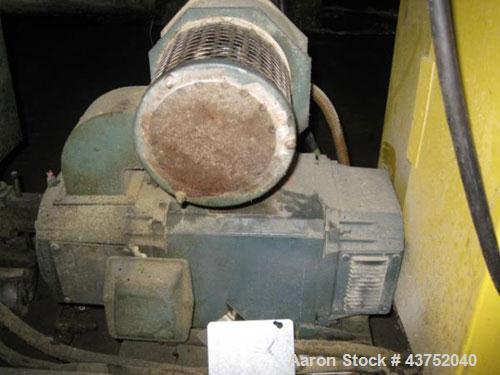 Used Maag Gear Pump. 10 Hp motor and control panel. Last used on a 4.5", 200 hp extruder. Mouunted on a cart.