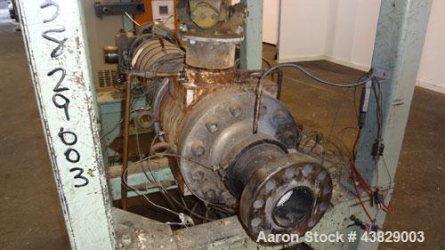 Used Extrex Gear Type Melt Pump. Driven by a 40hp, 3/60/208-230/460 volt, 1780 rpm motor with a Falk Model 284AFXD2A RAM gearbox, ratio 21.19 to 1. Floor standing vertical type support stand, approxi...