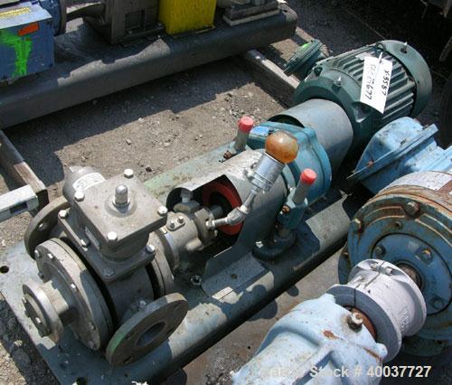 Used Blackmer Gear Pump, Model SNP2.5, stainless steel construction, 2.5" inlet/outlet, rated up to 155 gpm, on base with 7.5 hp, 230/460 volt XP motor, serial #405826-V.