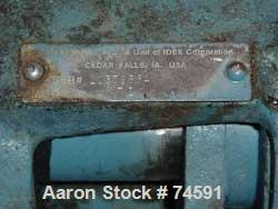 Used Viking Pump, Model K724, Stainless Steel. Approximately 35 gallons per minute at 420 RPM, 2" diameter inlet/outlet. Direct driven by a 7-1/2 HP, 3/60/230/460 Volt, 1745 RPM motor thru a reducer....