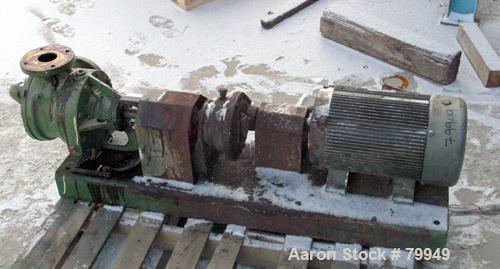 Used Viking Rotary Pump, Model LQ4724, 316 Stainless Steel. Approximately 90 gallons per minute at 420 RPM, 2-1/2" diameter inlet/outlet. Driven by a 7.5 HP, 3/60/208-230/460 Volt, 1140 RPM motor wit...