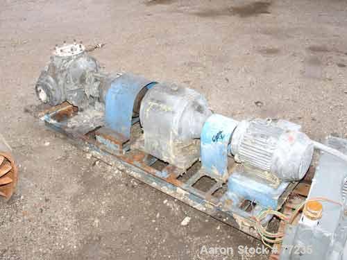 Used- Viking Rotary Pump, Model Q125, Carbon Steel. Approximately 320 gallons per minute at 520 rpm, 4" diameter inlet/outle...