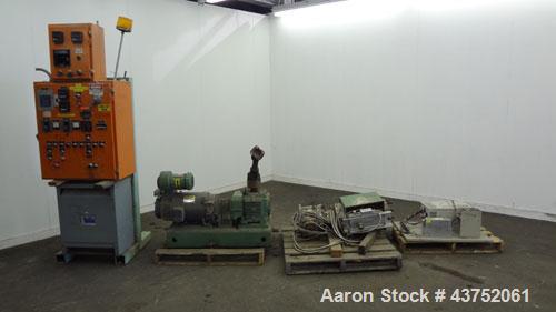 Used Welex Gear Pump, Model GP 56. Driven by a 20Hp, 500 volt, 1750/2300 rpm DC motor thru a cone drive, ratio 10 to 1. Includes a control panel. Serial# 6249, built 1995.