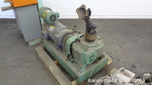 Used Welex Gear Pump, Model GP 56. Driven by a 20Hp, 500 volt, 1750/2300 rpm DC motor thru a cone drive, ratio 10 to 1. Includes a control panel. Serial# 6249, built 1995.