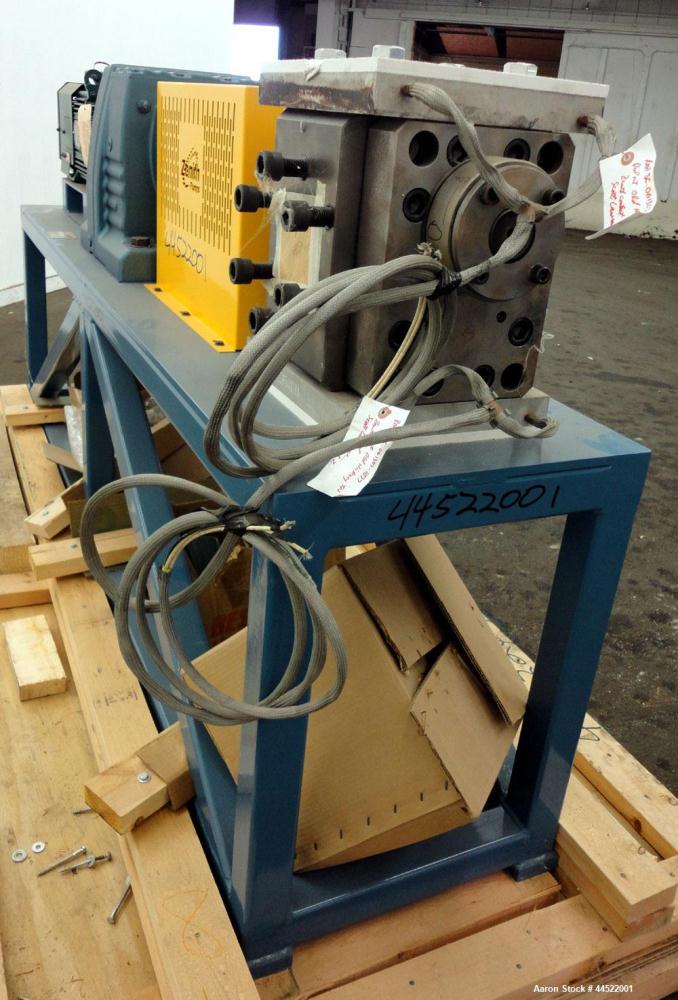 Unused- Zenith PEP-II Polymer Gear Pump, Model 60-20000-2466-4, Carbon Steel. Rated approximate 300cc per revolution, flow rate 300-3600 pounds per hour. Driven by a 20hp, 3/60/460 volt, 1775 rpm mot...