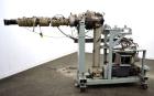 Used Maag Extrex Gear Pump, Model 56/56. Approximately 92.6 cubic meters per revolution Driven by a 10 hp, 500 volt, 1750 rpm DC motor with reducer, ratio 19.5 to 1. Mounted on a carbon steel stand w...