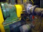 Used Maag Extrex Gear Pump, Model EX90 4STE 10/0. Driven by a 30 hp DC motor with SCR control. Includes an operator panel for pressure.