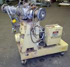 Used Gear Pump. Driven by a 10 hp, 3/60/460 volt, 1775 rpm motor thru a reducer, ratio 7.5 to 1. Mounted on a base with casters. Last used on a 3.5