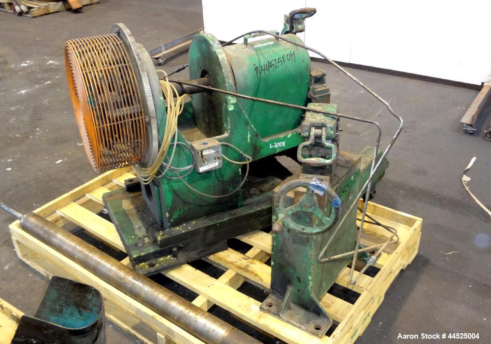 Used Genik Knife-Over-Roll Coater. 12" diameter x 44" face. single roll, chrome plated, water chilled with stationary scraper knife. Manual jack attachment to adjust gap.