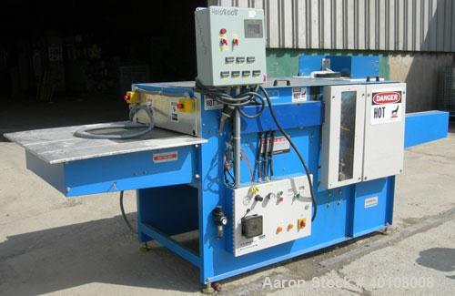 Used Glenro Laminator, Model GOL-24HC. Maximum working width 24'', speed range 3-40 feet per minute, effective heated length 35 3/4'', maximum product thickness 1/4'', maximum temp 200 degrees C. Dri...