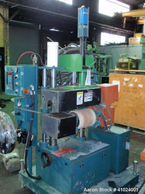 Used CDS Artificial Lumber Embosser, Model CES 2-8 . (1) 8'' diameter x 10'' face embossing roll set up for 8" wide embossing. Roll constructed of metal with air cylinder pressure. Driven by a 1 1/2 ...