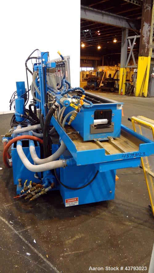 Used Custom Downstream Systems Vacuum Calibration Table, Model CVC 10-25. 304 Stainless steel tank approximate 14" wide x 97" long x 13" deep, table 25-1/2" wide x 120" long. Includes a plastic top t...