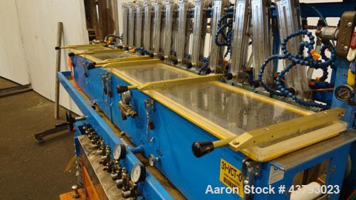 Used Custom Downstream Systems Vacuum Calibration Table, Model CVC 10-25. 304 Stainless steel tank approximate 14" wide x 97" long x 13" deep, table 25-1/2" wide x 120" long. Includes a plastic top t...