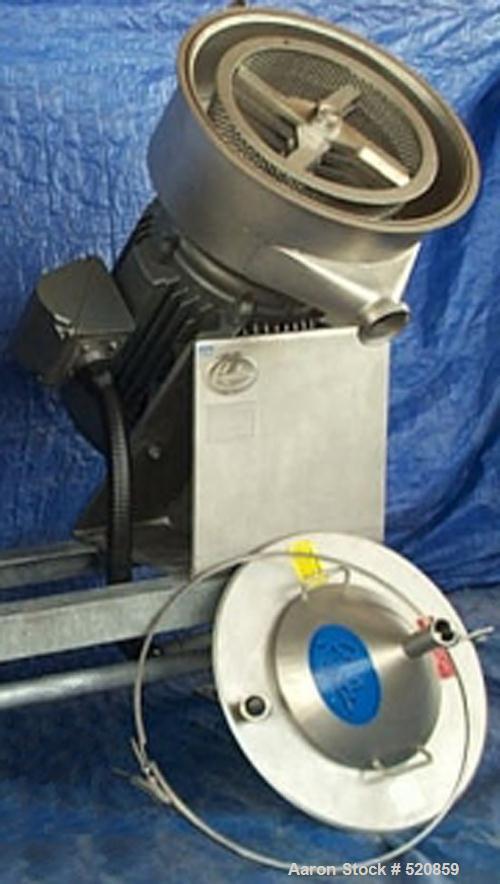 USED: Hosokawa Bepex Rietz disintegrator. Model RP-18-K133, Baldormotor, 460 volt, 3 phase, 60 hz, 110 amp, 100 hp. Motor model2001012633, 3550 rpm. (3) 2" inlets, (1) 4" outlet. Inside dimensions25"...