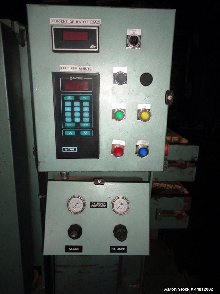 Used Conair Puller, Model PC12-60SP. Approximately 60" long x 12" wide contact surface, cleated belt, rated 1-10 FPM, independently driven belts with 2 hp, 230/460 volt motors on stand with controls,...