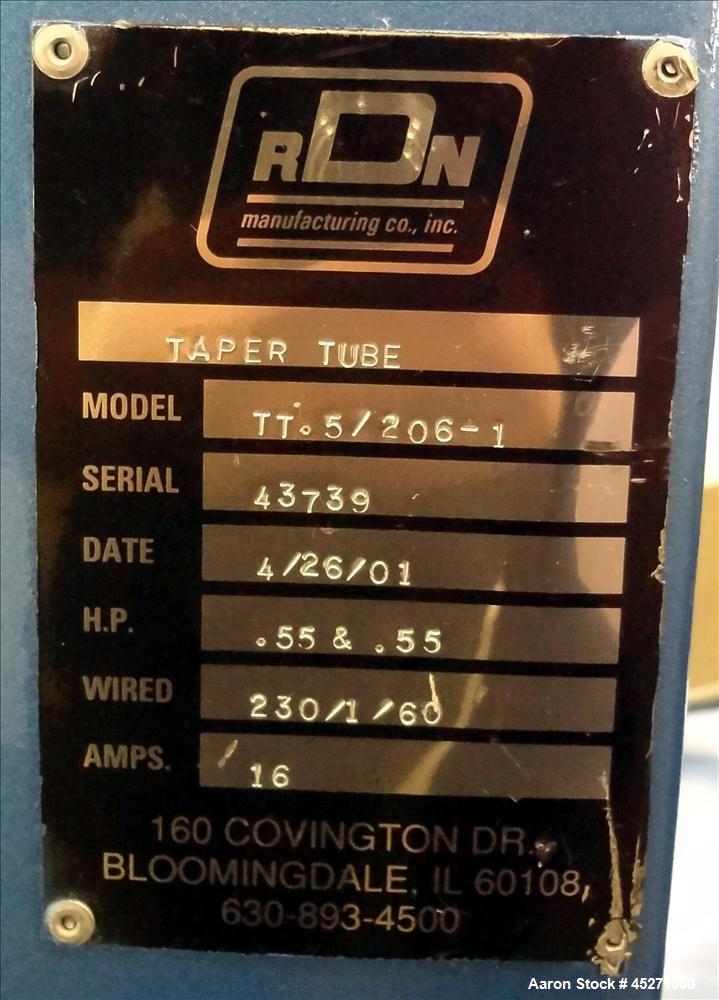 Used RDN Taper Tube Puller-Cutter, Model TT-.5 / 206-1, Consisting Of: (1) RDN model TT-.5 traveling cutter. Cut capacity 0 to 1/4", or equivalent profile. (1) RDN model 206-1 puller. Requires (2) Ap...