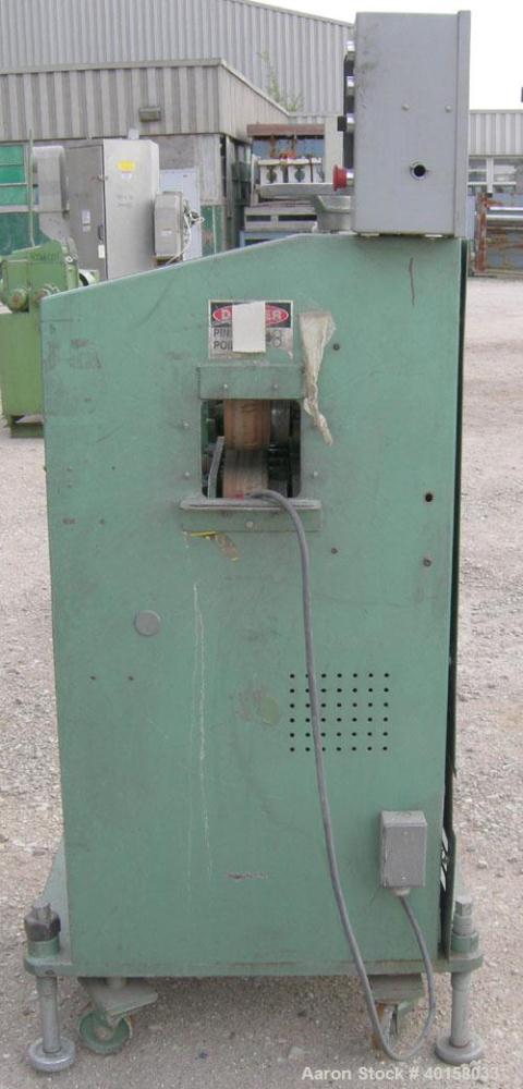  Used- RDN belt puller, model 118-5A. 3" wide x 20" long contact length rubber belts, manually adjustable. Driven by a 2 hp, 180 volt DC gearmotor. Includes a Contrx M-drive panel. Built 1995.