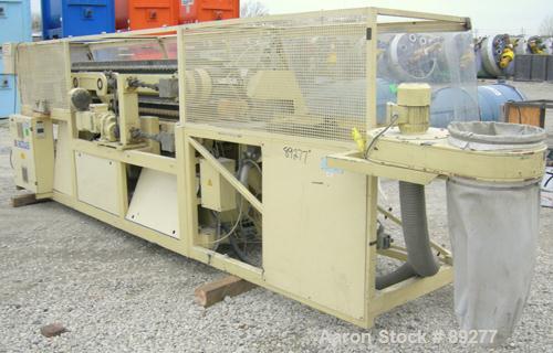 Used Actual Puller/Cutter, Model ARZ3000. (2) 9" wide x 96" long contact area, pneumatically adjustable cleated rubber belts, approximate 6" daylight. Driven by an approximate 5 hp motor. (1) Upactin...