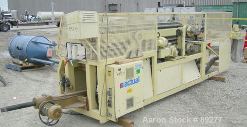 Used Actual Puller/Cutter, Model ARZ3000. (2) 9" wide x 96" long contact area, pneumatically adjustable cleated rubber belts, approximate 6" daylight. Driven by an approximate 5 hp motor. (1) Upactin...