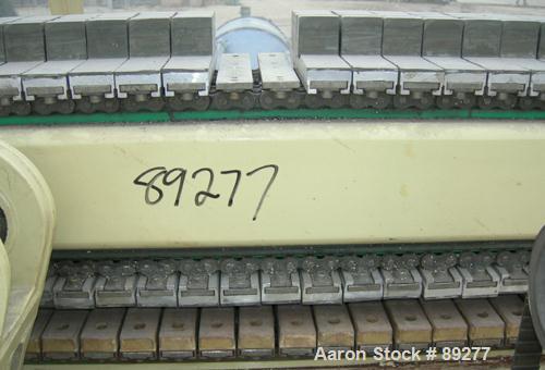 Used Actual Puller/Cutter, Model ARZ3000. (2) 9" wide x 96" long contact area, pneumatically adjustable cleated rubber belts, approximate 6" daylight. Driven by an approximate 5 hp motor. (1) Upactin...