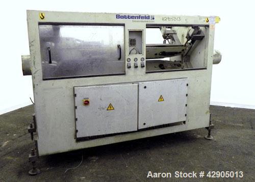 Used Battenfeld Extrusionstechnik Multiple Caterpillar Haul-Off, Model R 125/4E. Pipe diameter capacity 25mm to 125mm (0.98’’-4.92’’). (4) 3/4’’ Wide x 54’’ long contact area cleated adjustable belts...