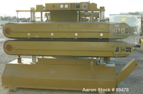 USED: Becz Machine belt puller, model 051. (2) 8" wide x 8' long contact area. Top belt motorized adjustment, bottom belt manually adjustable. Driven by an approximate 5 hp motor. Includes control pa...