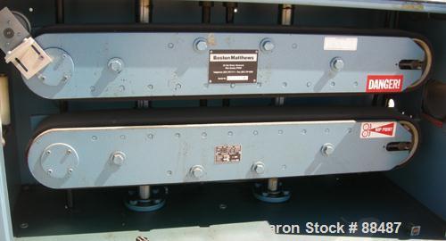 USED: Boston Matthews belt puller, model CL600-VT. (2) Manually adjustable belts, 4-1/2" wide x 42" long contact area. Drive...