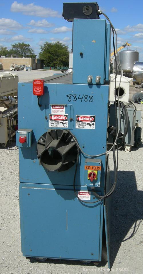 USED: Boston Matthews belt puller, model CL650-UT. (2) Manually adjustable belts, 4-1/2" wide x 42" long contact area. Driven by a 3 hp, 180 volt, 1750 rpm DC motor with reducer. Approximately 1-143 ...