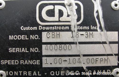 Used CDS 3" X 18" flat belt puller, model CBH183M, serial #400800. 1-104 feet per minute. Includes operator control.