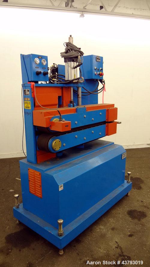 Used CDS Custom Downstream Systems Profile Puller, Model CBH-40-6V. 6" Wide x 40" long solid rubber belt. Speed range 3.4-113 feet per minute.3/60/460 volt, 6 amps. Very little use.