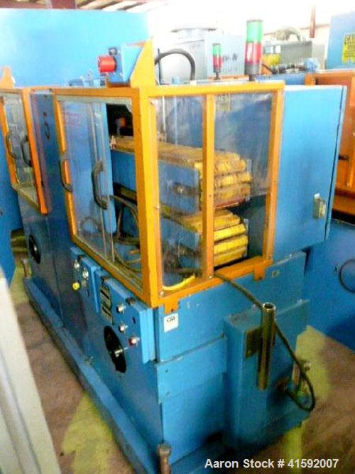 Used Custom Downstream Systems Cleated Belt Puller, Model CCH-60-8. (2) 8" wide x approximate 60" contact area cleated belts. Approximately 1/2 to 13 feet per minute. Each belt driven by a 2.16 hp AC...