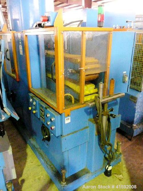 Used Custom Downstream Systems Cleated Belt Puller, Model CCH-60-8. (2) 8" wide x approximate 60" contact area cleated belts. Approximately 1/2 to 13 feet per minute. Each belt driven by a 2.16 hp AC...