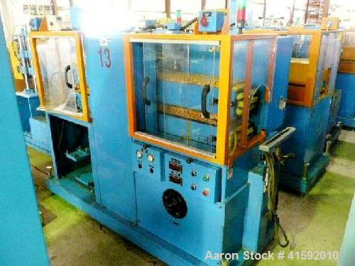 Used Custom Downstream Systems Cleated Belt Puller, Model CCH-60-8. (2) 8" wide x approximate 60" contact area cleated belts. Approximately 1/2 to 13 feet per minute. Each belt driven by a 2.16 hp AC...