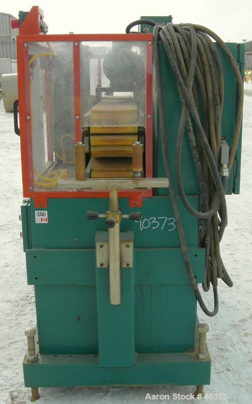 USED: Custom Downstream Systems cleated belt puller, model CCH-60-8. (2) 7-1/2" wide x approximate 60" contact area. Manually adjustable cleated belts, maximum 6" daylight. Approximately 1/2 to 13 fe...