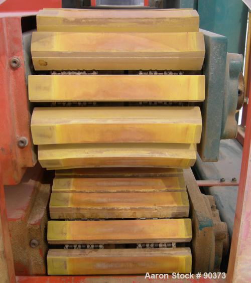 USED: Custom Downstream Systems cleated belt puller, model CCH-60-8. (2) 7-1/2" wide x approximate 60" contact area. Manually adjustable cleated belts, maximum 6" daylight. Approximately 1/2 to 13 fe...