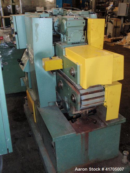 Used Conair Metaplast Belt Puller, Model PC8-50-L. 8" wide x 50" long rubber cleated belts, individually geared drives, rated for 1-10 feet per minute, pneumatically regulated, with Contrex M-Trim pr...