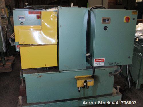 Used Conair Metaplast Belt Puller, Model PC8-50-L. 8" wide x 50" long rubber cleated belts, individually geared drives, rated for 1-10 feet per minute, pneumatically regulated, with Contrex M-Trim pr...