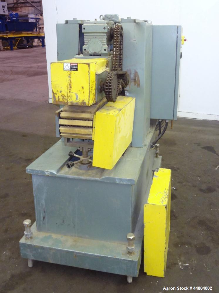 Used Conair Cleated Belt Puller, Model PC8-50-L.  7-1/2" Wide x 50" long contact surfaces.  Rated 1-10 feet per minute. Independently driven belts with 2 hp, 230/460 volt motors on stand with control...