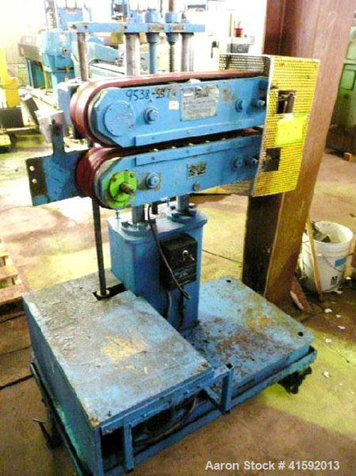 Used Farris Belt Puller, Model 550. (2) 4" wide x approximate 21" contact area belts. Approximately 4" per minute to 74 feet per minute. Includes a DC/SCR drive.