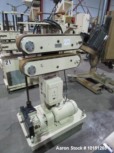 Used- Farris Smooth Belt Puller, Model PB4. Belt measures 3.75" wide x 26" long. Includes 1.5 hp motor with multi-speed gear...