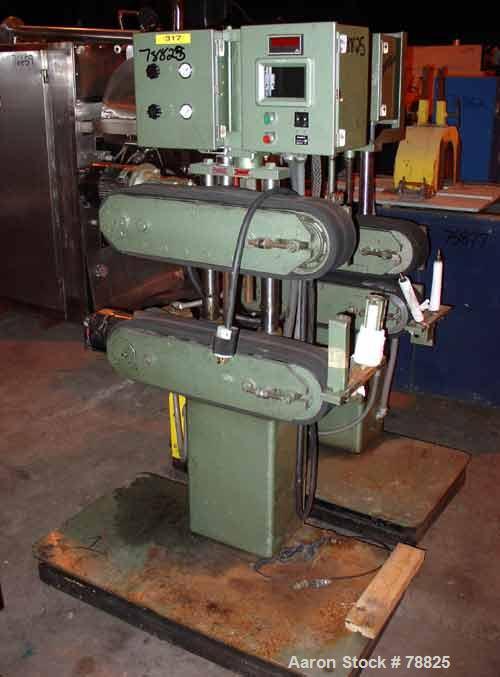USED: Farris Foam Belt Puller. 4 1/2" wide x 22" long contact,pneumatically adjustable belts, approx 8" daylight. Each belt driven by 1/3 HP, 3/60/230 Volts, 1800 RPM gear motor. Unit is base mounted.