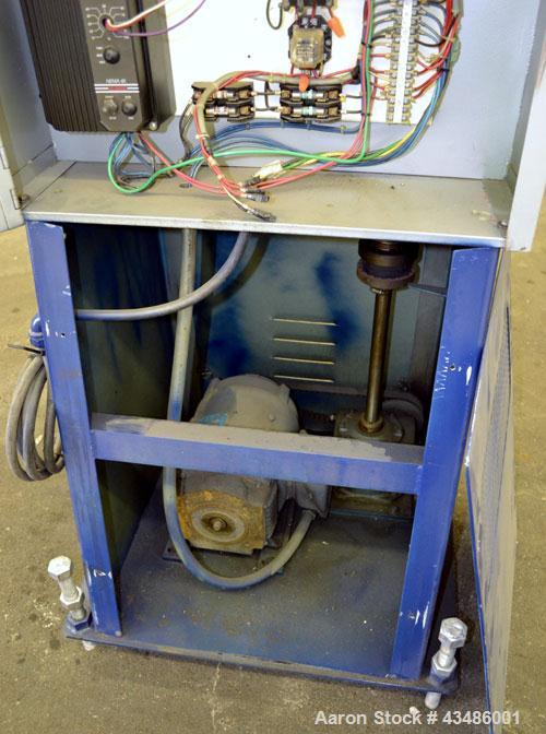Used Gatto Cat-A-Puller, Model 202-3. (2) 3 Wide x 20 long contact manually adjustable rubber belts. Driven by a 2 hp, 180 volt, 1750 rpm  DC motor thru a reducer. Includes a Baldor DC drive. Mounted...