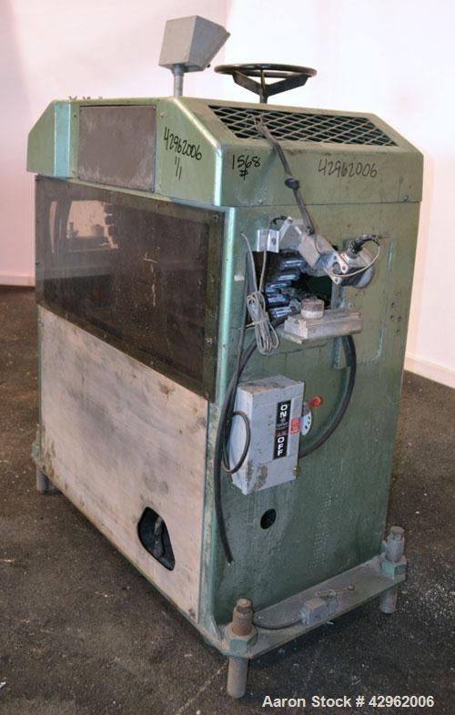 Used Gatto Cat-A-Puller, Model 207-3PC. (2) 3’’ Wide x 28’’ long contact cleated rubber belts. Manually adjustable 5’’ belt opening. Belt speed 1/2-60 feet per minute. Driven by a 3hp, 180 volt DC mo...