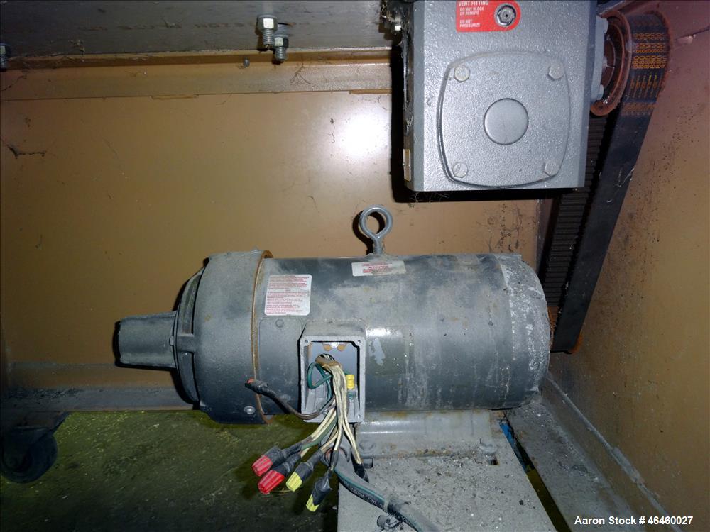 Used Goodman Stand-Alone Puller, Model 4F. (2) 4" Wide x 30" long belts. Driven by a approximate 2hp motor, with gear box, 15 to 1 ratio. Maximum daylight 4". Approximate operating speeds up to 500 f...