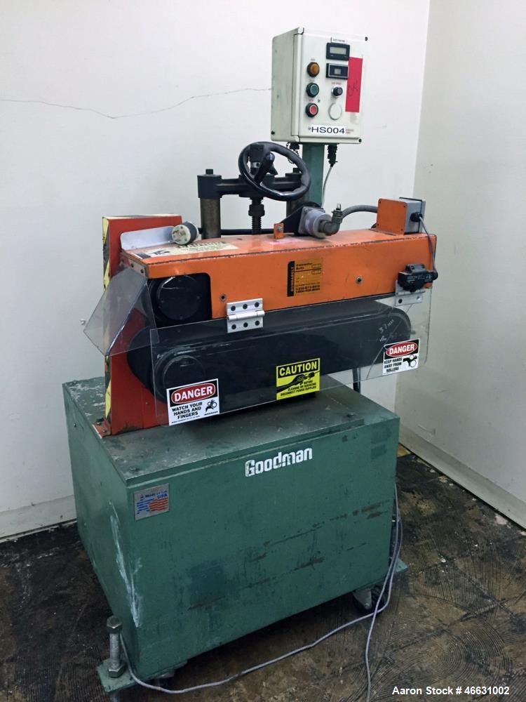 Used- Goodman Stand-Alone Puller, Model 6E. Approximately 6" Wide x 24" Long. Manual adjustable raise. Maximum belt opening ...