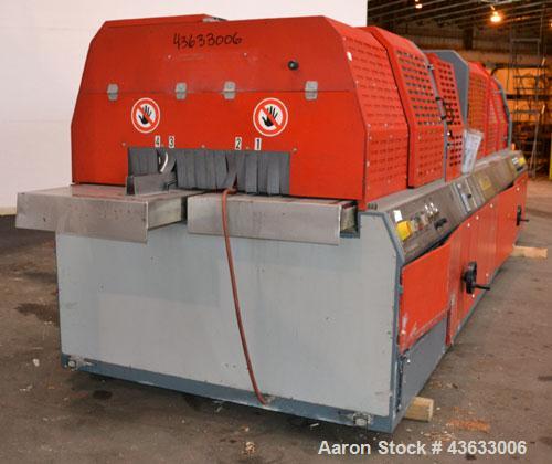 Used Greiner Extrusionstechnik Cat Pul Puller/Saw Combination, Model 30/9-235-S-DS. (2) Approximately 9” wide x 102” long contact length cleated belts, and (2) upacting saws with pneumatic hold downs...