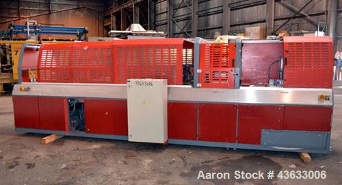 Used Greiner Extrusionstechnik Cat Pul Puller/Saw Combination, Model 30/9-235-S-DS. (2) Approximately 9” wide x 102” long contact length cleated belts, and (2) upacting saws with pneumatic hold downs...